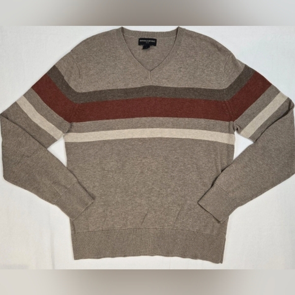 Banana Republic Other - Banana Republic 100% Cotton Striped V-Neck Knit Pullover Size XL Pre-owned Exc